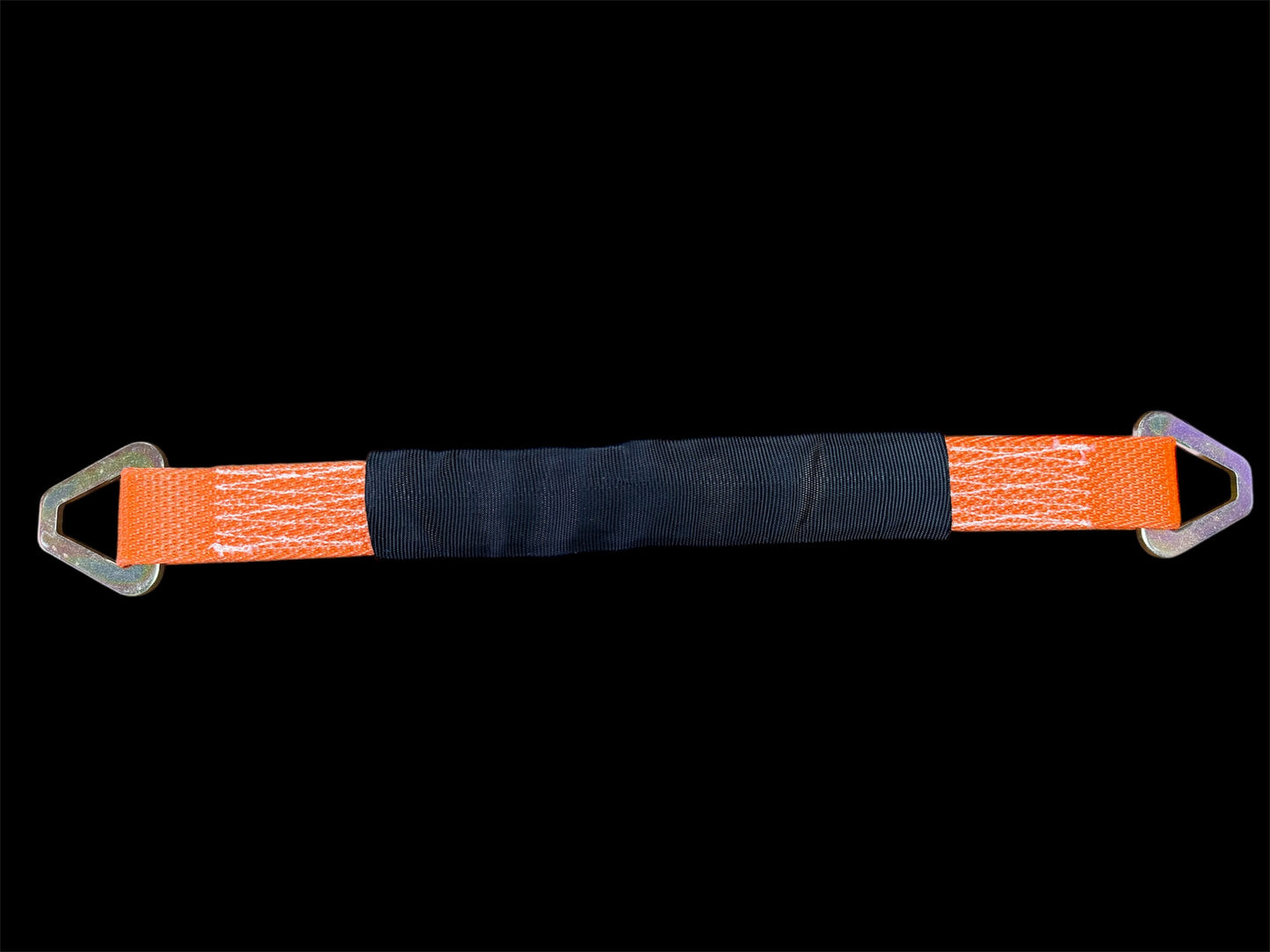 Hooks and Straps 2"wide 24" long axle strap. orange. top view