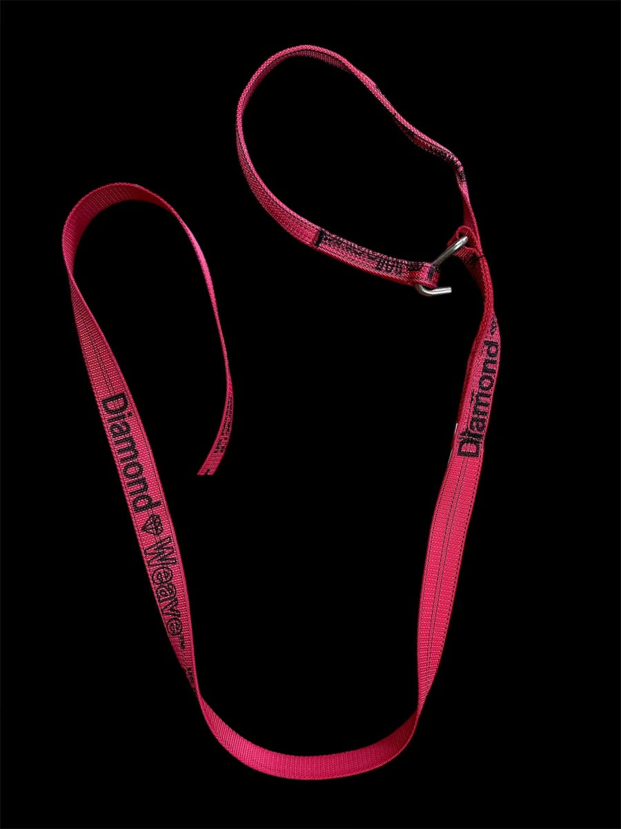 hooks and straps 2" wide 10' long sewn loop wheel strap. red top view with hook in closed position. strong strap