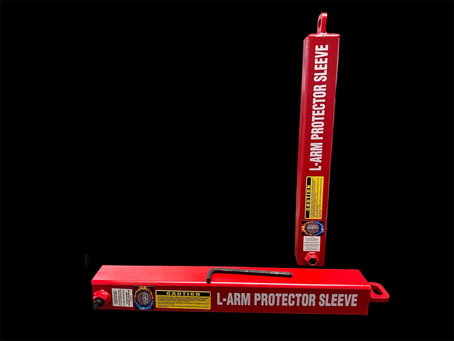 This L-Arm Protector Sleeve is fitted with a ring welded to the end that enables flat snap hook, finger hook connection and is compatible with L-Arms from Century, Dynamic, Vulcan, Miller, and Holmes brands. However, it is not suitable for L-Arms from Chevron brand. Standing and Sitting position