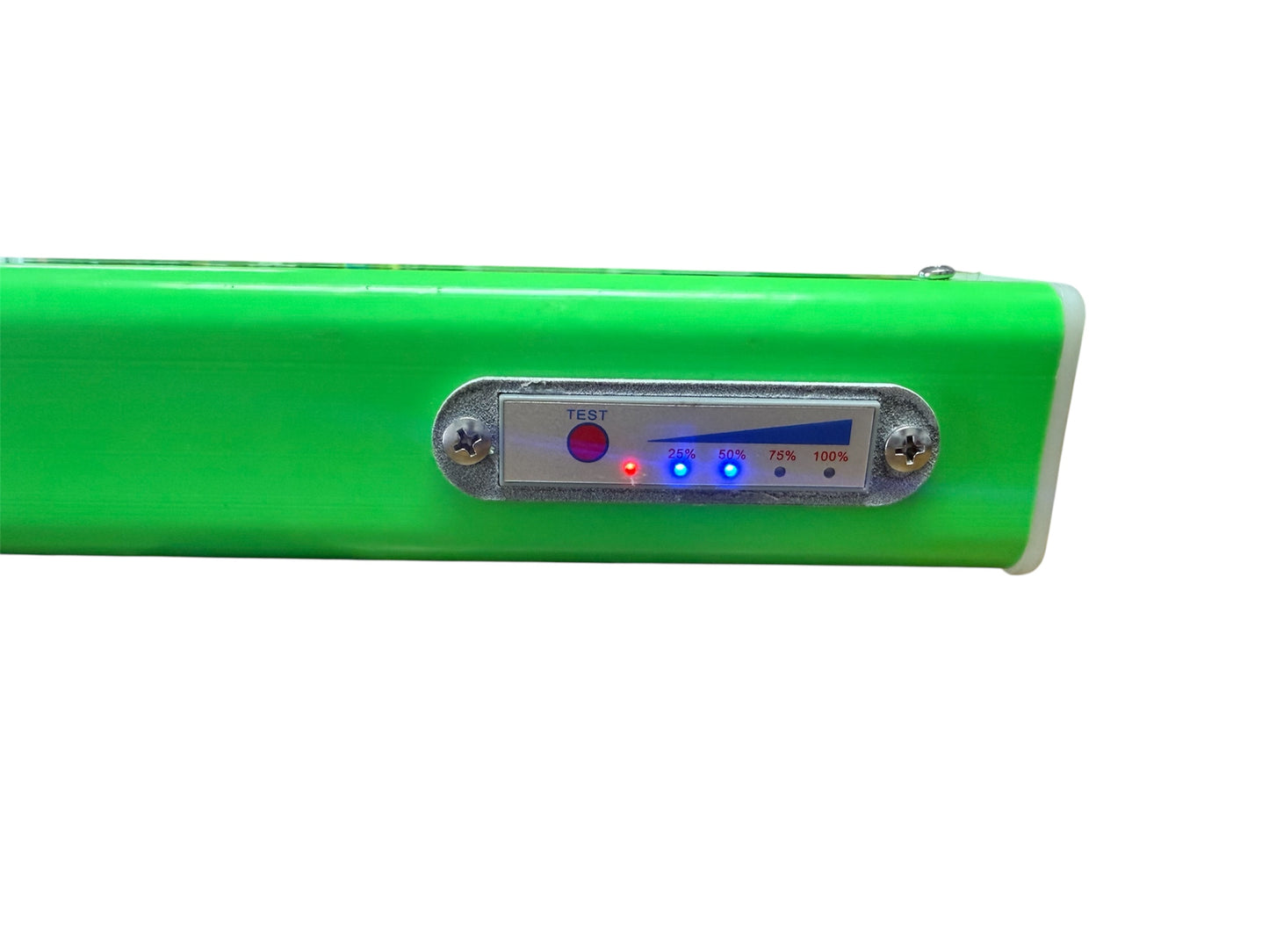 XR Series Lithium Powered Limelight- 22" Lime Green Economy Wireless Tow Light (50+ Hours Per Charge) Back View. Battery percentage meter