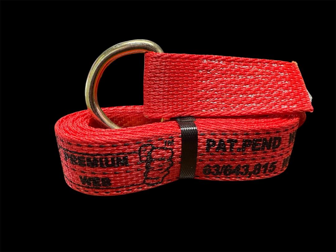 secure your load with confidence using our 2” x 10’ D-Ring Lasso Straps. Designed for versatility and durability, these straps are perfect for securing vehicles, equipment, and other cargo during transportation. red. right view