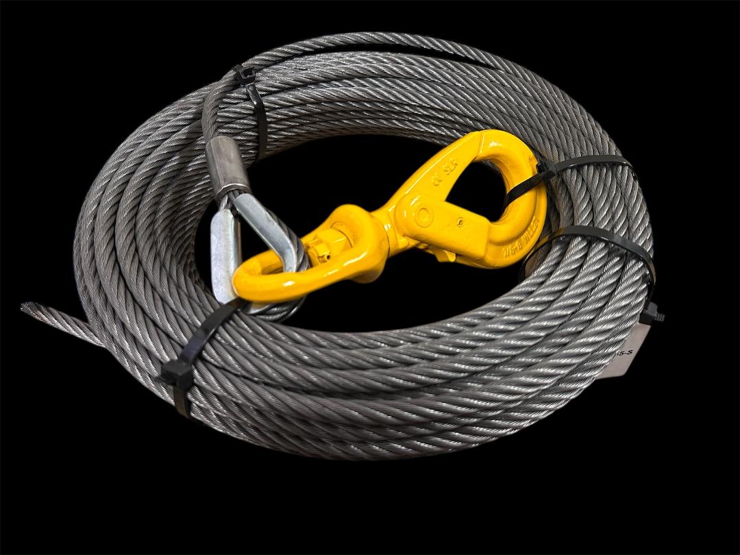 Winch Cables can also be known as: winch line, wire rope, wrecker cables, car carrier cables, and rollback cables. These Steel Core Winch Cables from are made with Extra Improved Plow Steel, which provides superior strength and flexibility. bottom view.