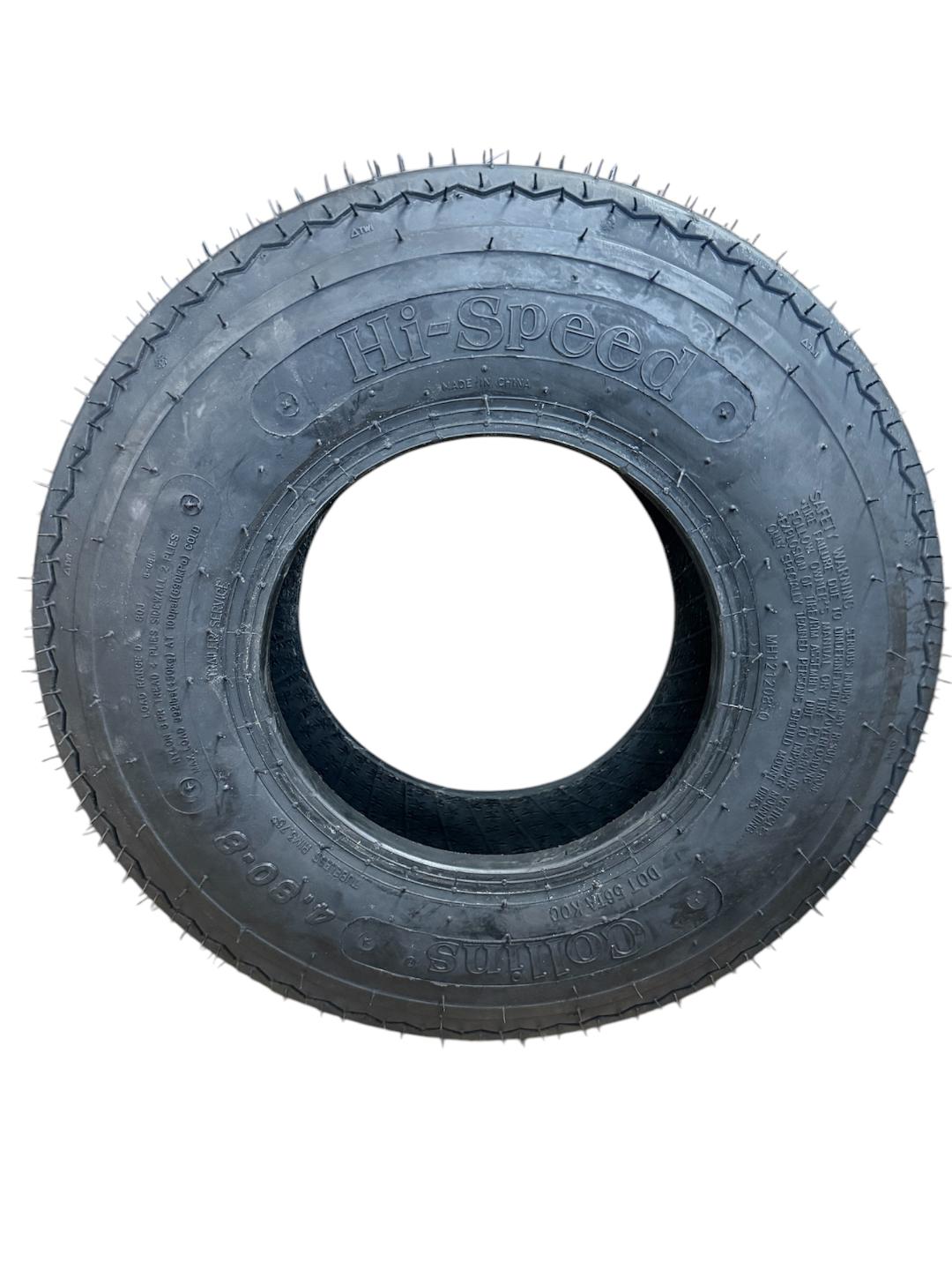 Collins Load Range D 4.80x8 - Dolly Tire Only. Back side