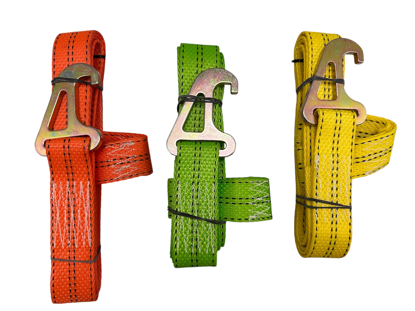 Jerr-Dan Basket Straps – Secure Vehicle Tie-Downs for Safe Transport
The Jerr-Dan Basket Straps are designed to provide reliable and secure vehicle tie-down solutions for professional towing and transport. These straps are tailored to fit seamlessly with Jerr-Dan equipment, ensuring vehicles remain stable and protected during transit.

Key Features:

Basket-Style Design: The loop-around construction cradles the vehicle's tires, delivering maximum security. yellow.green.orange. front view