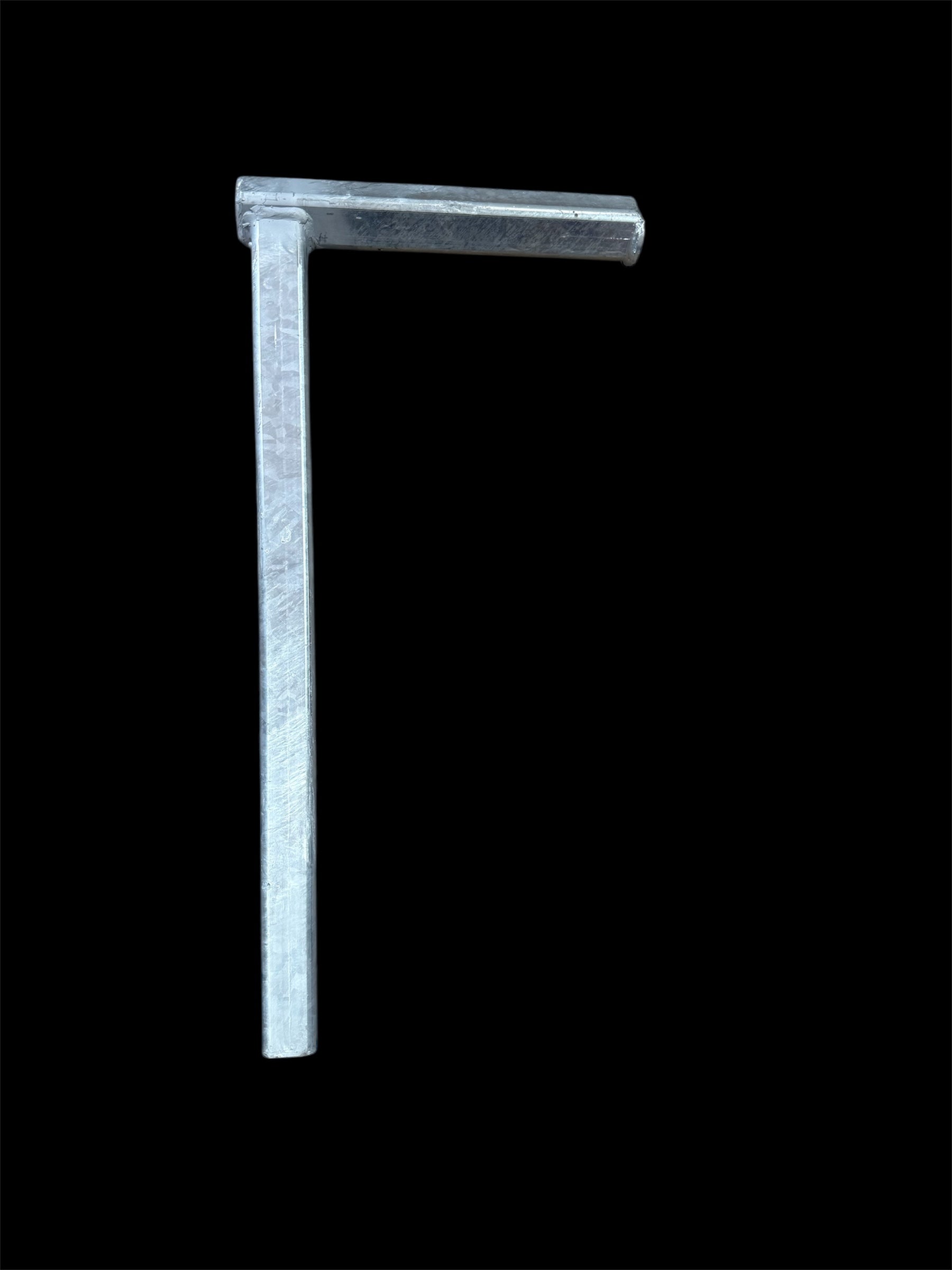 This L Arm Fits both sides of the wheel lift on Jerr-Dan, Century, Holmes, Champion and Vulcan Car Carriers. This adjustable L-Arm slides into the outer crosstube for secure tire rest. Top View
